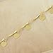 SeaISee Lovely Womens Wristband 14K Real Gold Filled Heart Lot Chain Link Bracelet