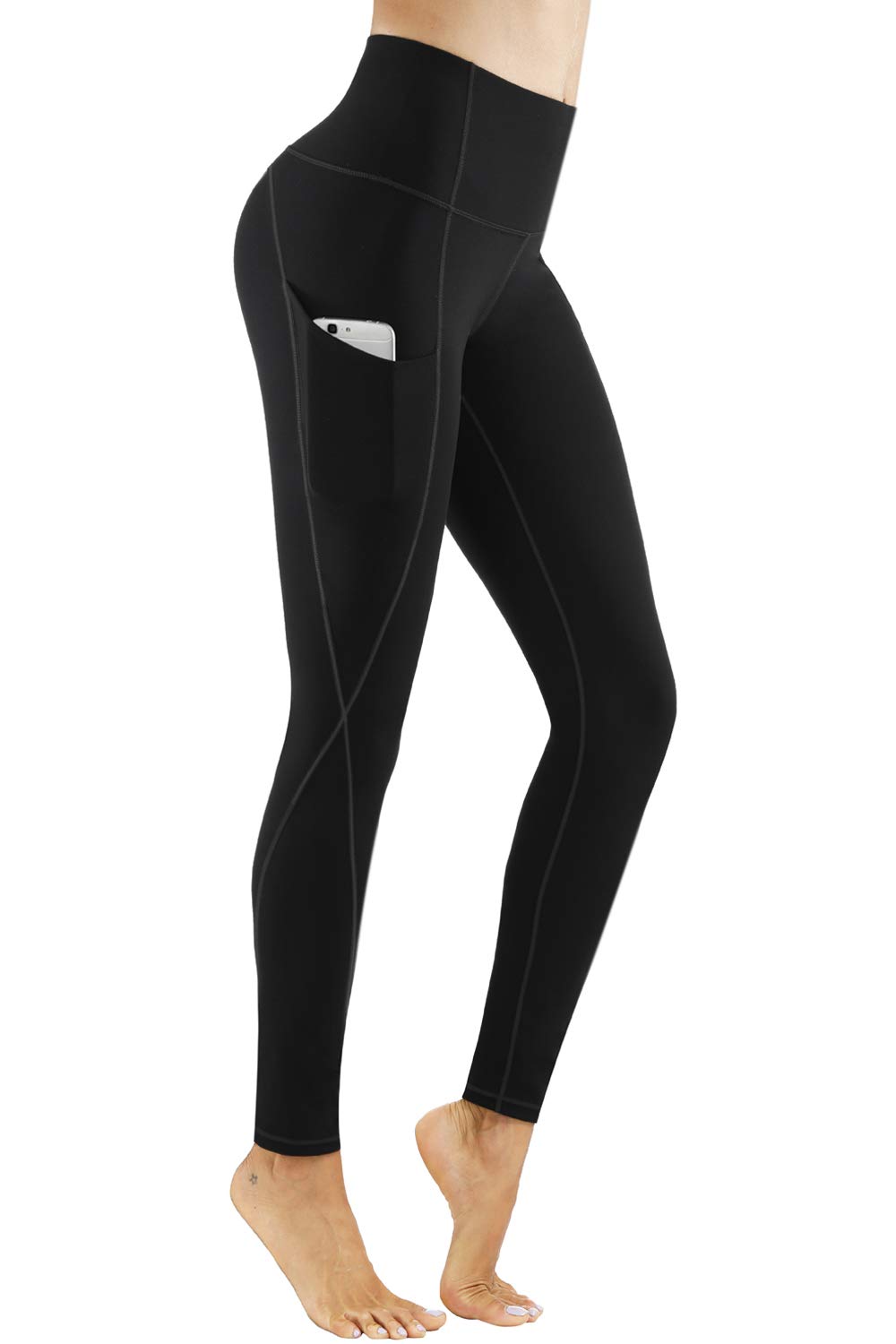 PHISOCKAT High Waist Yoga Pants With Pockets, Tummy Control 4 Way Str