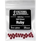 Synthetic Ruby Balls (3mm Pack of 25) | Lab-Created Synthetic Ruby &bull; Precision Spheres &bull; Jewelry Making &amp; Beading &bull; Highly Polished Finish