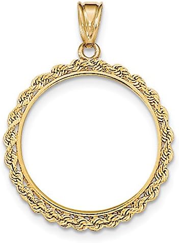 14ky Rope Polished Prong 1/2AE Bezel, 14 kt Yellow Gold