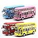 HMANE Pull Back Cars Alloy Double Decker School Bus Construction Vehicles Mini Model Car Toys with Light for Kids Boys Girls Toddlers - (Blue)