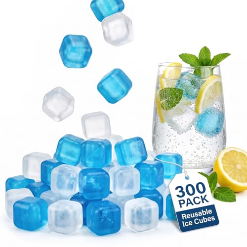 Reusable Ice Cubes – 300-Pack, BPA-Free Plastic, Non-Melting, No Water Down, Ideal for Whiskey, Cocktails, Parties & Outdoor Drinks (300)