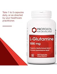 Protocolo para la vida Equilibrio – L-Glutamine 1000 mg – Soporta un sistema inmunológico Sano y el SIDA Ejercicio Recuperación – 120 Cápsulas