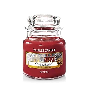 Yankee Candle Classic Glaskerze, Christmas Magic, rot, klein
