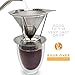 Pour Over Coffee Maker Drip Cone - Personal Stainless Steel Metal Home Brewer With Stand. Eco-friendly, Paperless, Dual Micro Mesh Cones for the Best Brewed Coffees (4 Cup)