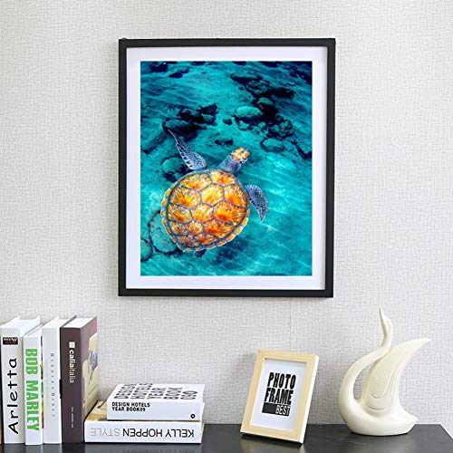 WISREMT DIY Diamond Painting Kit Full Drill Embroidery Cross Stitch Arts Craft Canvas Wall Home Decor Craft for Adults or Kids 30x40CM (A Turtle, 11.8\