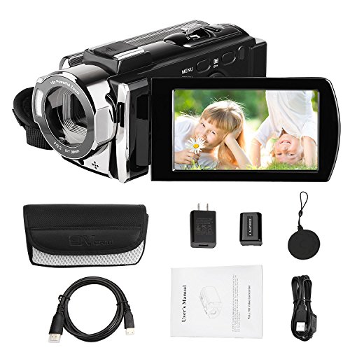 Camcorder, HAMSWAN Digital Camcorder Full HD Video Camera 1080P 24MP, 16X Digital Zoom, 3.0 Inch LCD Screen with 270 Degree Rotation, HDMI Output
