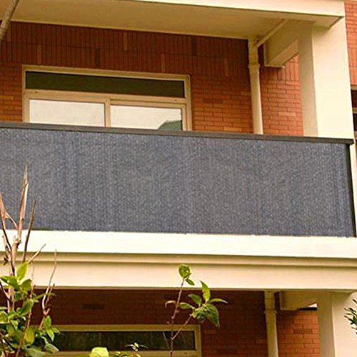 shsyue Balcony Cover Privacy Filter Weather-Resistant Wind Screen Anthracite UV Protection Balcony Covering with Cable Ties 500x90cm