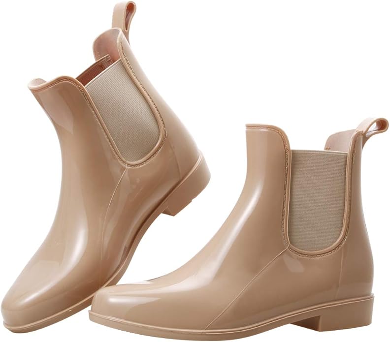 DAWAN Rain Boots for Women, Waterproof Chelsea Boots for