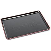 JapanBargain 4127, Large Japanese Serving Tay Traditional Plastic Lacquer Sushi Bento Lunch Dinner Serving Tray Tea Serving Tray Platter Made in Japan, 19 x 14-1/2 inch