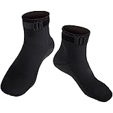 ReHaffe Water Neoprene Booties 3mm Dive Socks Anti-Slip Scuba Surf Fin Booties for Aldut Kids Beach Activity & Water Sports