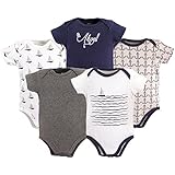 Hudson Baby 5-Pack Bodysuit, Sailboat, 9-12 Months