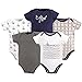 Hudson Baby 5-Pack Bodysuit, Sailboat, 9-12 Months