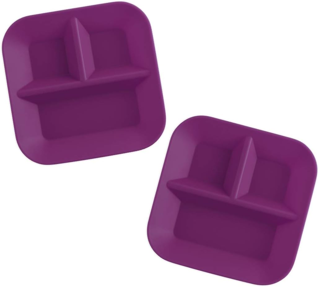 Kiddiebites100% Silicone Plates for Babies & Kids | MADE IN THE USA | BPA, BPS, Lead, Cadmium, PVC, & Phthalate Free | Children's Divided Placemat Set | Plum, 2 pack