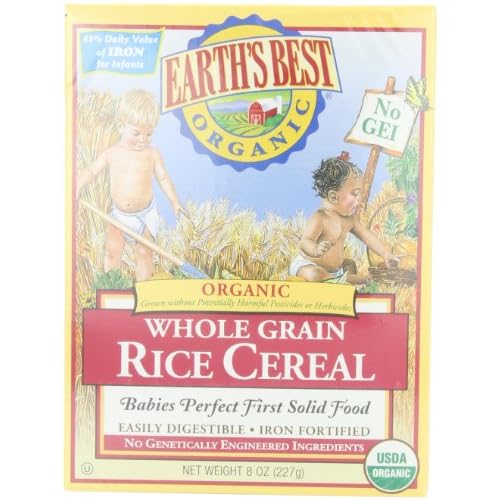 Earth's Best Organic Whole Grain Rice Cereal, 8 Ounce (Pack of 12) image