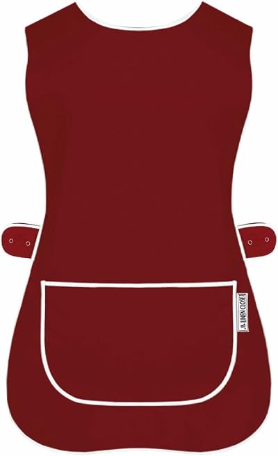 LINEN CLOSET Unisex Tabard Aprons with Pockets - 65/35 Poly/Cotton, Multiple