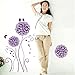 Amaonm Purple Hydrangea Shape Dandelions Nursery Flowers Wall Decals Removable Butterfly Home Art Decor Decal Wall Stickers Murals for Kids Girls Room Bedroom Living Room Tv Background Decorations
