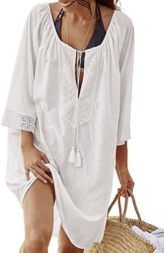 Women's Bathing Suit Cover Up Lace Swimwear Bikini Beach Top Sun Dress Maxi