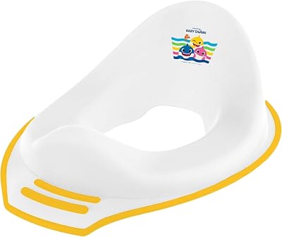 Baby Shark Toilet Training Seat White with High Back and Carry Handle