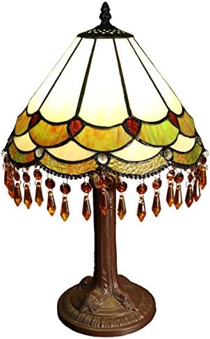 Whse of Tiffany MAG1216 Nenenita 1-Light Bohemian Tiffany-Style Table Lamp, 12"