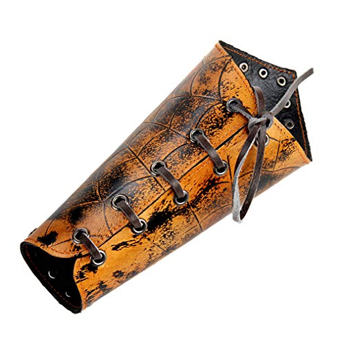 Arm Bracers Leather Armband Guard Spider Web Archery Armguard Medieval Armor Costume Wrist Gauntlet 2PCS