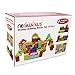 NEOWOWS 121 Pieces Wooden Building Blocks Shape Sort Alphabet Number Stacking Games Wood Blocks Construction Toys Includes 41 Pieces Dominoes with Carrying Bag Educational Toys for Kids
