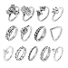 13 Pcs Vintage Women Mid Ring Set Flower Moon Rhinestone Joint Knuckle Nail Midi Ring Set …