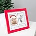 Tiny Ideas Baby's First Christmas Holiday Keepsake Photo Frame with Ink Pad for Handprint or Footprint, Red