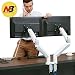 NB North Bayou Dual Monitor Desk Mount Stand Full Motion Swivel Computer Monitor Arm fits 2 Screens up to 32'' 19.8lbs Each Monitor（White）