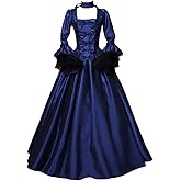 HFU Women's Marie Antoinette Victorian Dress 18th Century Medieval Civil War Ball Gown Southern Belle Costume