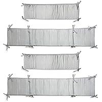 Wendy Bellissimo 4 pc Nursery Bedding Baby Crib Bumpers - Grey