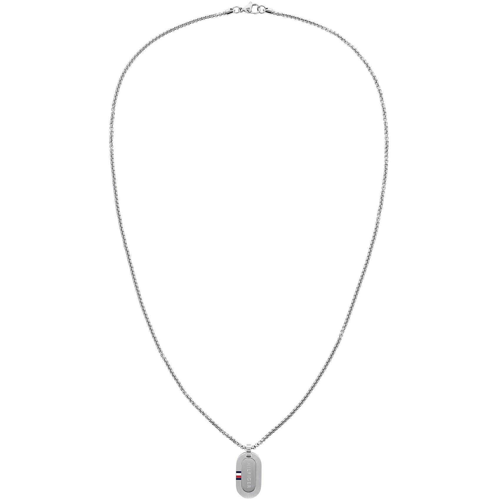 THJ Tommy Hilfiger Jewelry Men's Stainless Steel Pendant Necklace - 2790384, Silver, One Size