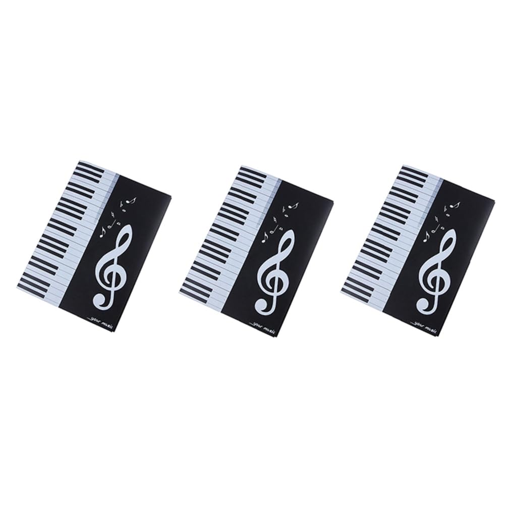 Hopbucan 3 PCS 6 Page Expansion Sheet Music Folder, Piano Score Folder, Black Plastic Fits Letter Size A4, Choir Folder