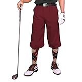 Golf Knickers Maroon Cotton (Plus Fours) for Men