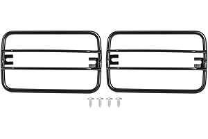 Qiilu Turn Signal Light Grilles, 1 Pair Turn Side Signal Light Protect Guards Black Grille Cover Fit for Jeep Wrangler TJ 199