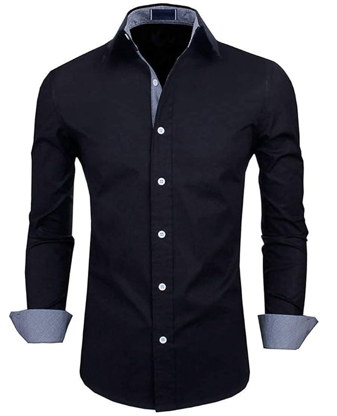 Buy GCCS3 Full Sleeve Slim Fit Plain Formal Shirt for Men, 100 Cotton