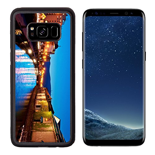 Luxlady Premium Samsung Galaxy S8 Aluminum Backplate Bumper Snap Case IMAGE ID 21452922 twilight at historic Otaru canals Hokkaido Japan