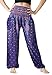 B BANGKOK PANTS Harem Pants Women Boho Clothes with Pockets (Blue Peacock, One Size)
