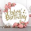 Leyiyi 7.5x7.5ft Happy Birthday Round Backdrop Cover For Neno Glow In The Dark