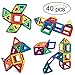 Gepege Magnetic Tiles Building Blocks Toys for Kids, 40 Pcs Preschool Kids Educational Construction Magnet Toys Sets