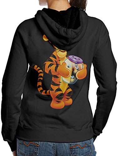 Kystal Transparent Tigger The Cartoon Show Women's BlackPrint Sweatshirt Size XXL Black