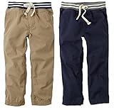 Carter's Baby Boys 2 Pack Soft Canvas Pants Navy/Khaki 3-24 months