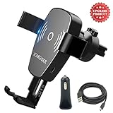 Wireless Car Charger,ICARGOER Fast Qi Wireless Charging & Air Vent Phone Holder for iPhone8,8Plus,iPhone X, Samsung Galaxy S8, S8+,S7 Edge, S6 Edge+,Note8, Note5,Car Charger and cable included.(Black)