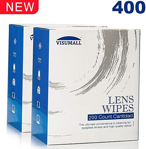 Lens Cleaning Wipes,Disposable, Quick Drying, Streak Free,Individually Wrapped, Cleansing Cloths Great for Eyeglasses, Tablets, Camera Lenses, Screens, Keyboards-Pack of 400