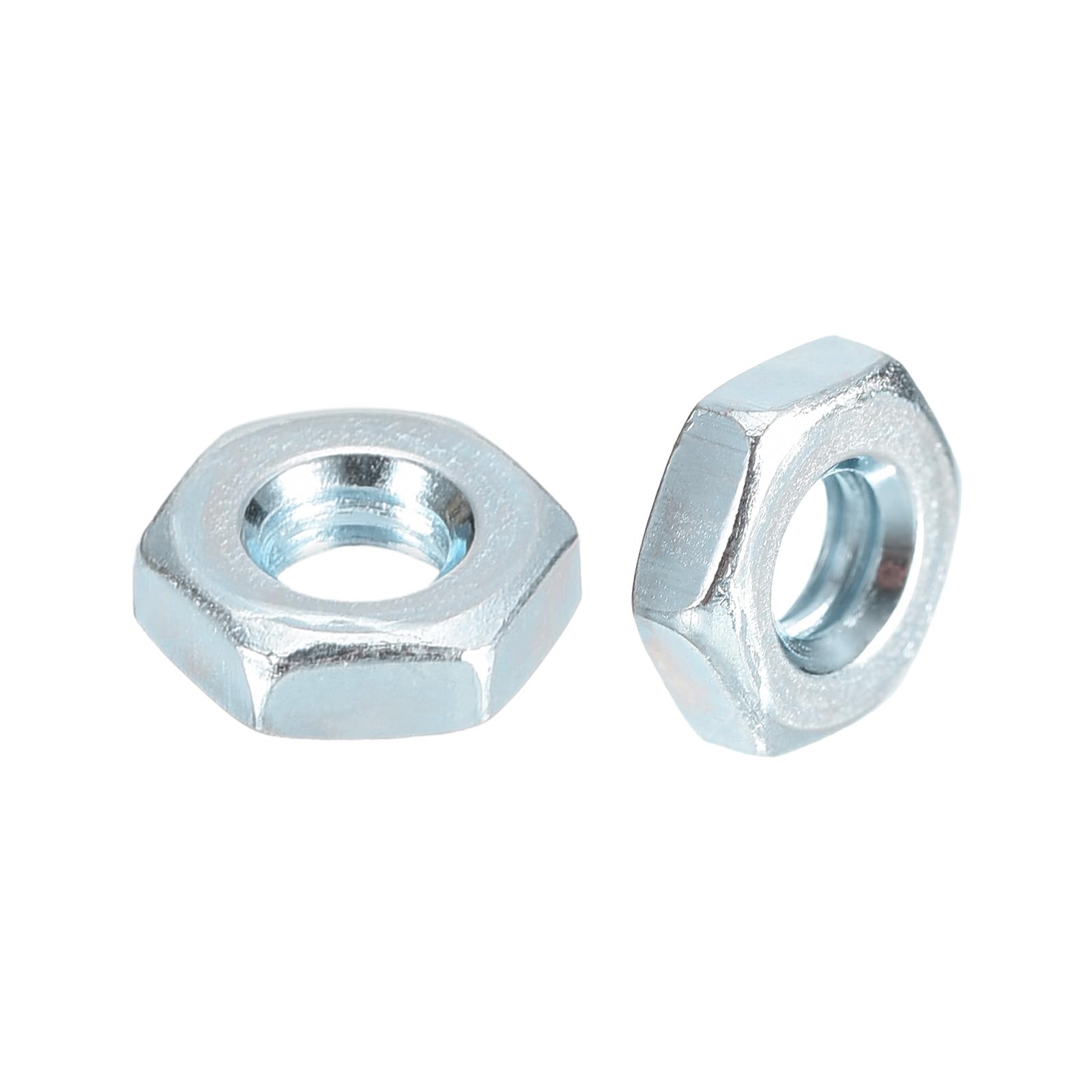 METALLIXITY Hex Nuts (#10-24) 100Pcs, Carbon Steel Coarse Thread Zinc Plated Hexagon Nut Hardware - for DIY Home Repair Machinery, Silver