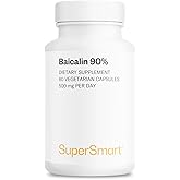 Supersmart - 90% Baicalin 500mg per Day (Scutellaria Baicalensis) - Chinese Skullcap Extract Supplement | Non-GMO & Gluten Free - 60 Vegetarian Capsules