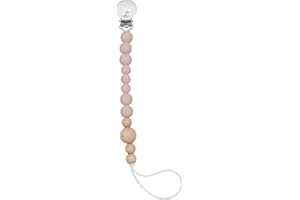 Loulou Lollipop Silicone Soothie Pacifier Clip Binky Holder for Newborn and Baby - Color Block - Dusty Rose