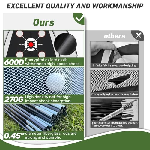 Golf Net with Practice Mat – 10x7FT Golf Hitting Net & Simulator for Home, Indoor/Outdoor Chipping and Driving Practice Set with Target, Balls – Great Gift for Men, Dad, Golfers