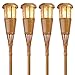 Newhouse Lighting FLTORCH4 Tiki Solar Torch, 4-Pack, Bamboo