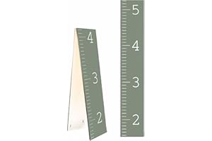 Morxy Wooden Growth Chart for Wall - 6.33 Feet Kids Height Ruler - Two Fold Height Measuring Board for Nursery, Bedrooms & Playrooms Décor - Easy to Install Child Growth Tracker (Plain sage)